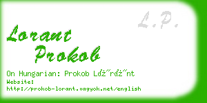 lorant prokob business card